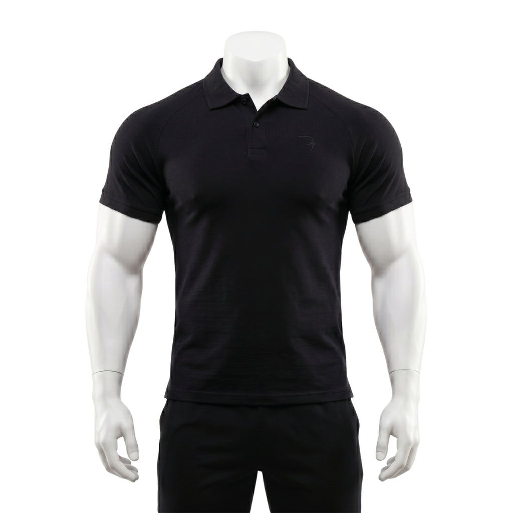 RAGLAN POLO - BLACK