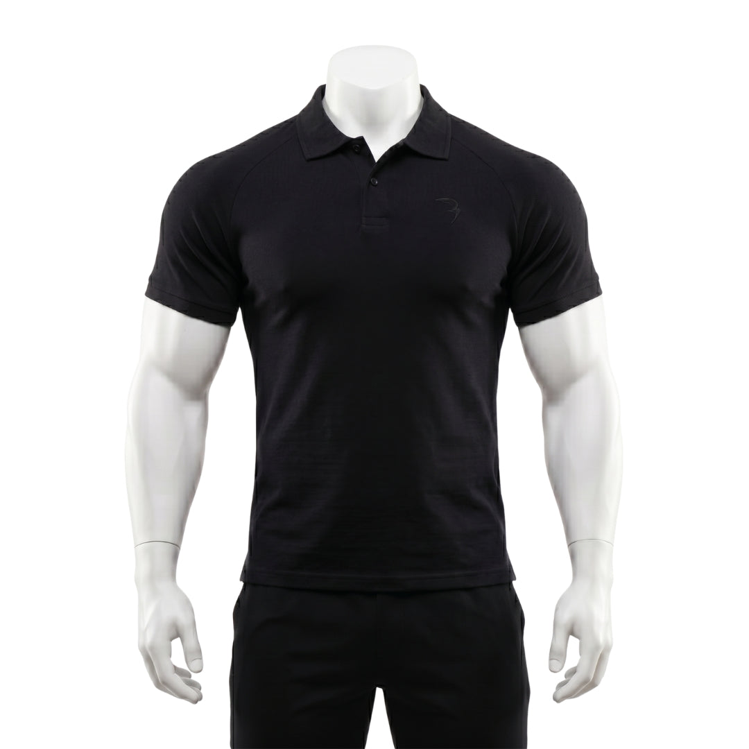 RAGLAN POLO - BLACK