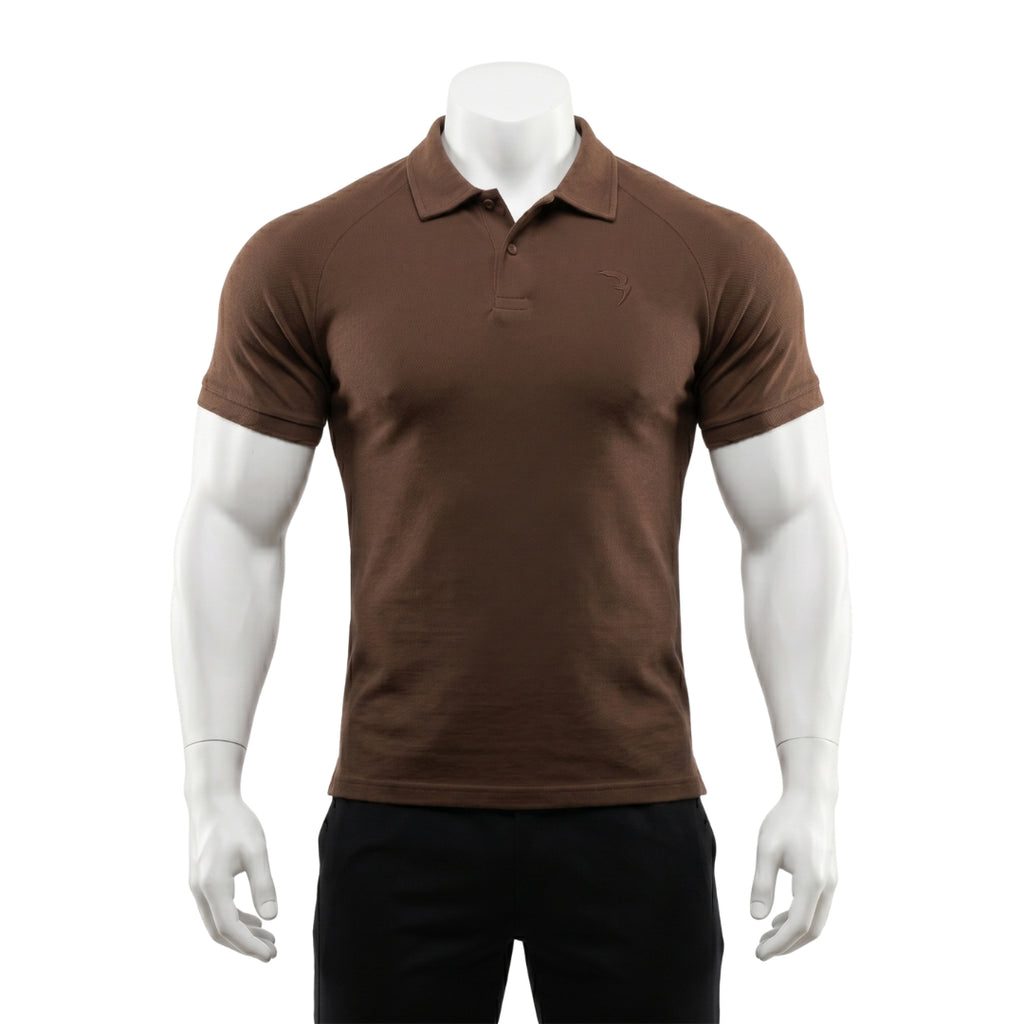 RAGLAN POLO - COFFEE BEAN