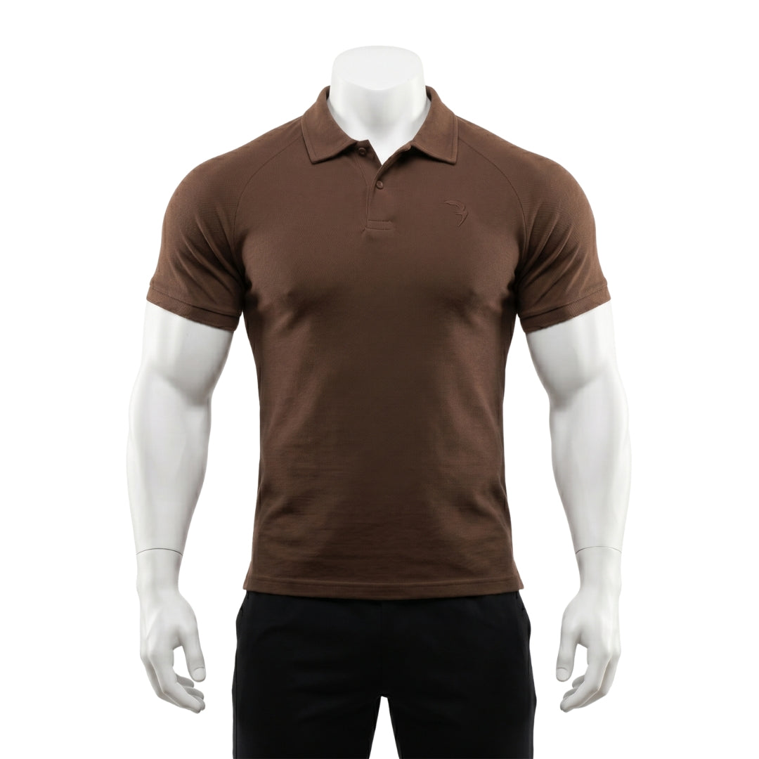 RAGLAN POLO - COFFEE BEAN
